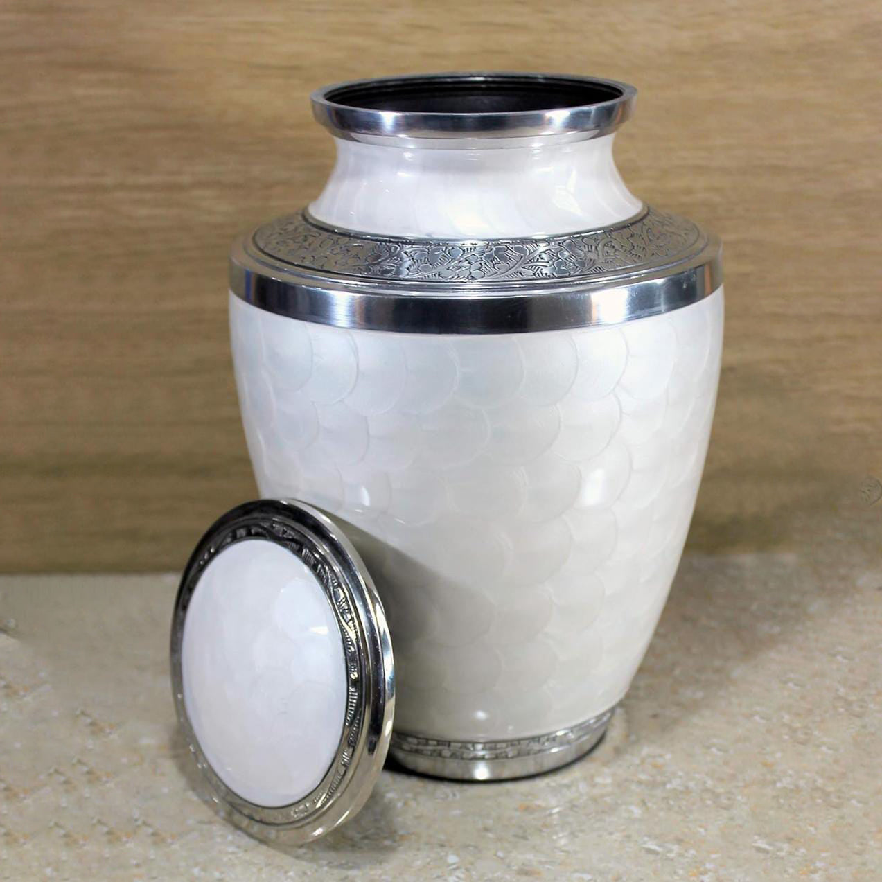 Elegant White Enamel Urn | Aluminum Pot-2