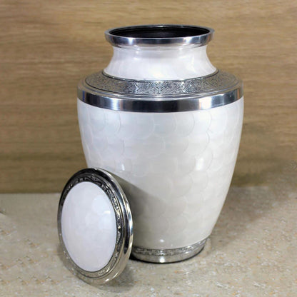 Elegant White Enamel Urn | Aluminum Pot-2